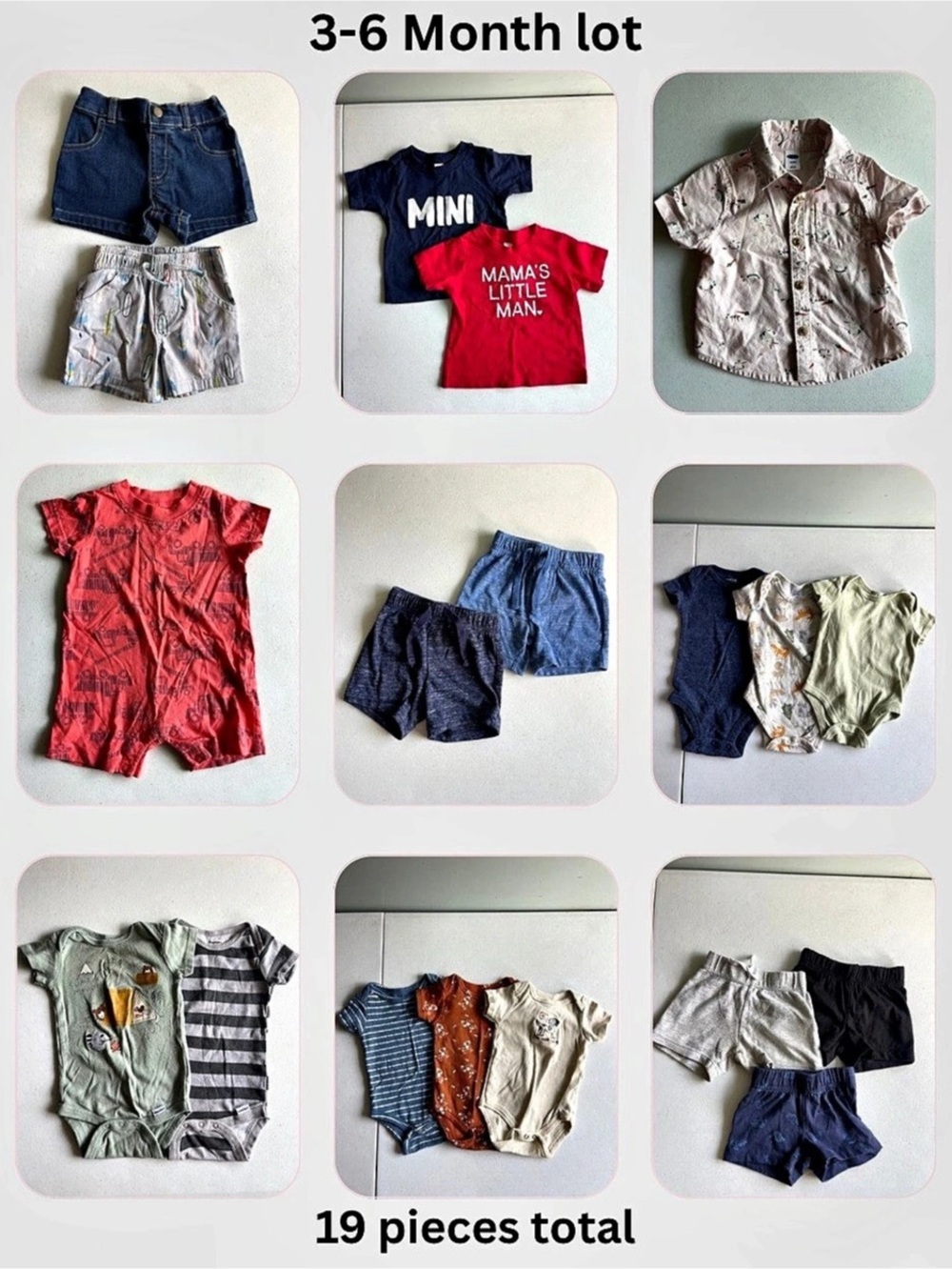 Baby Boy Clothes Bundle 3-6M 19 Pc Carter’s Old Navy Garanimals Gerber